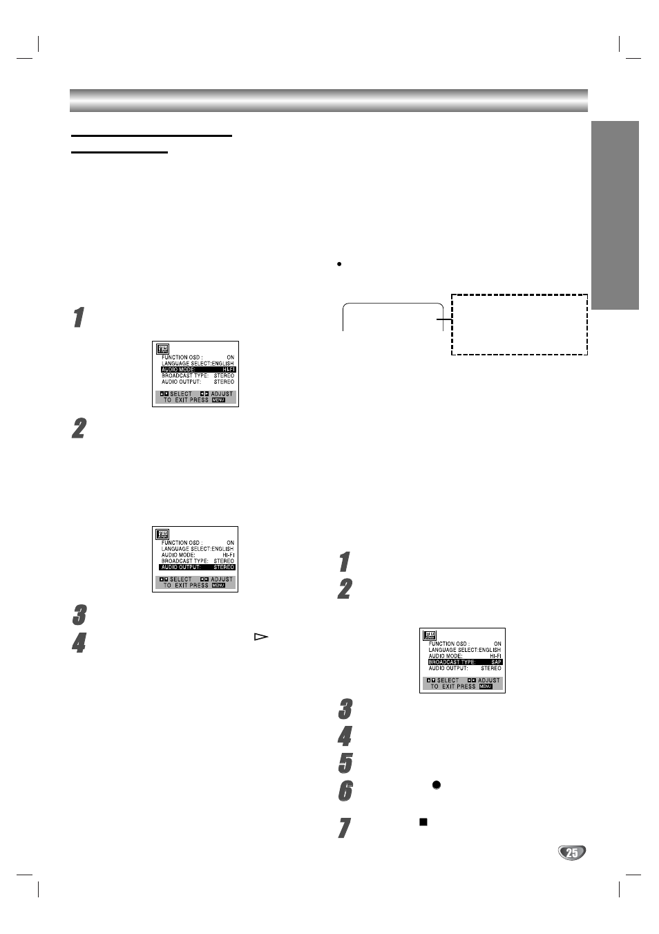 Tape operation (continued) | Zenith XBV323 User Manual | Page 25 / 40