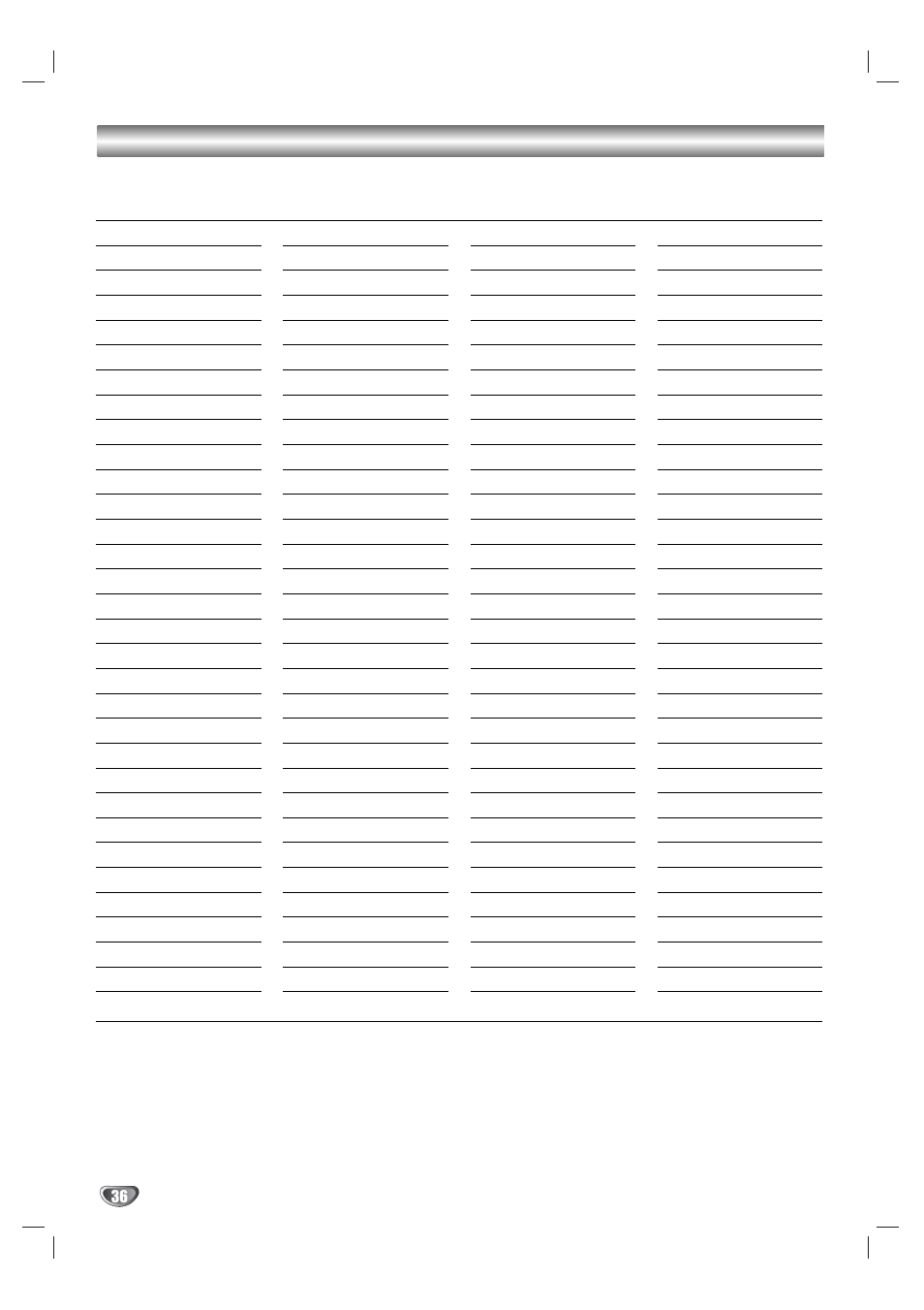 Language code list | Zenith XBV323 User Manual | Page 36 / 40