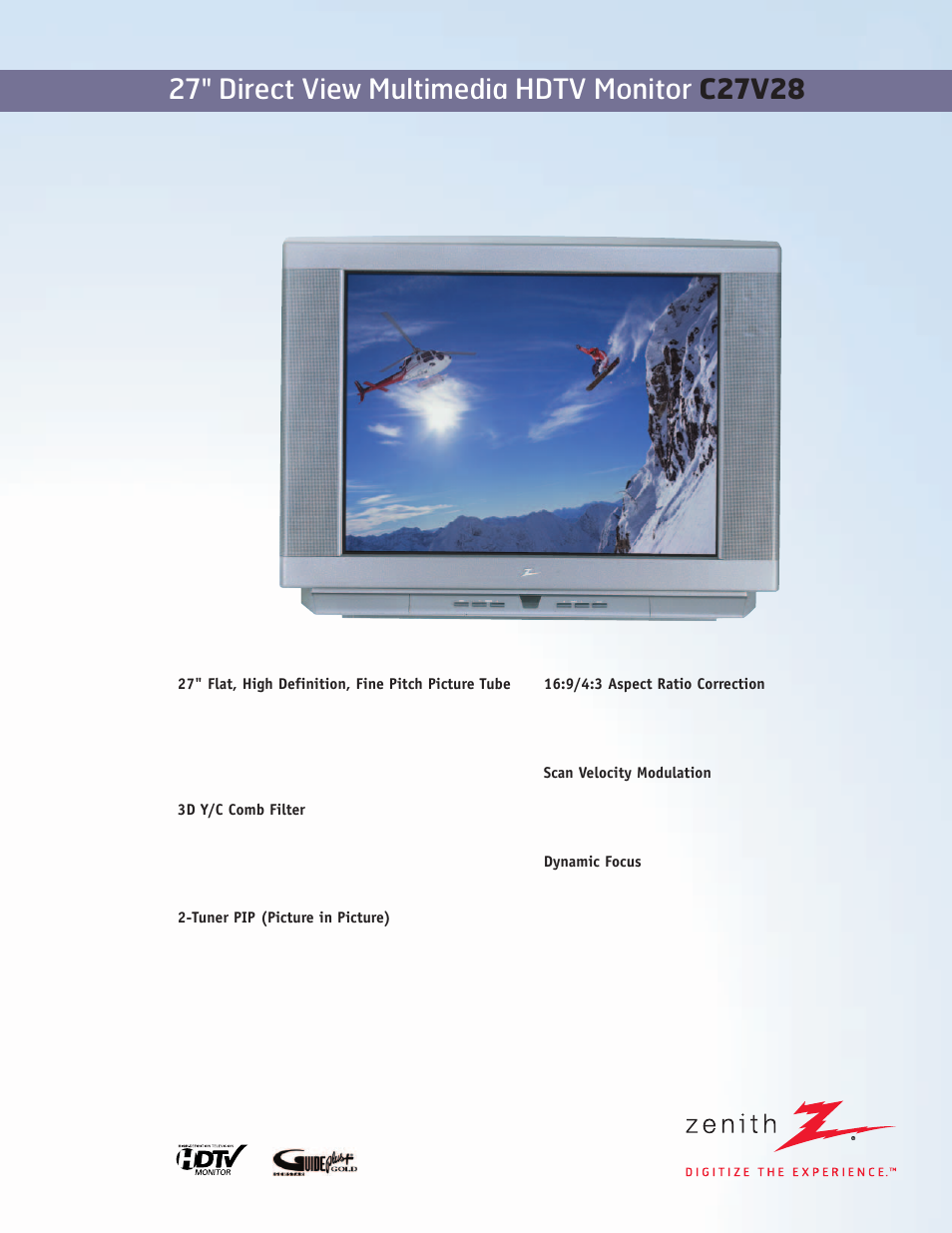 Zenith C27V28 User Manual | 2 pages