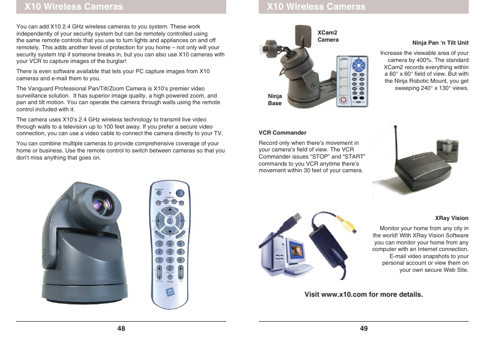 X10 wireless cameras | X10 Wireless Technology SC1200 User Manual | Page 25 / 27