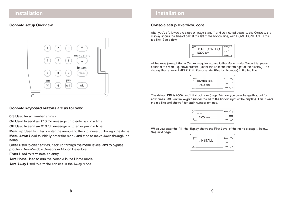 Installation | X10 Wireless Technology SC1200 User Manual | Page 5 / 27