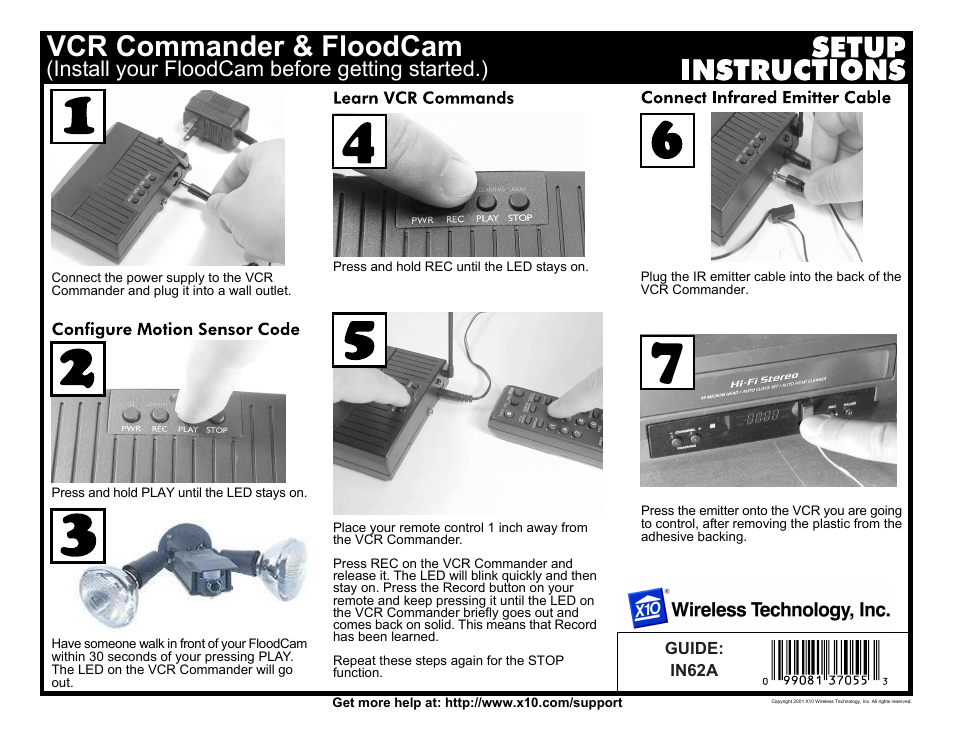 X10 Wireless Technology IN62A User Manual | 1 page