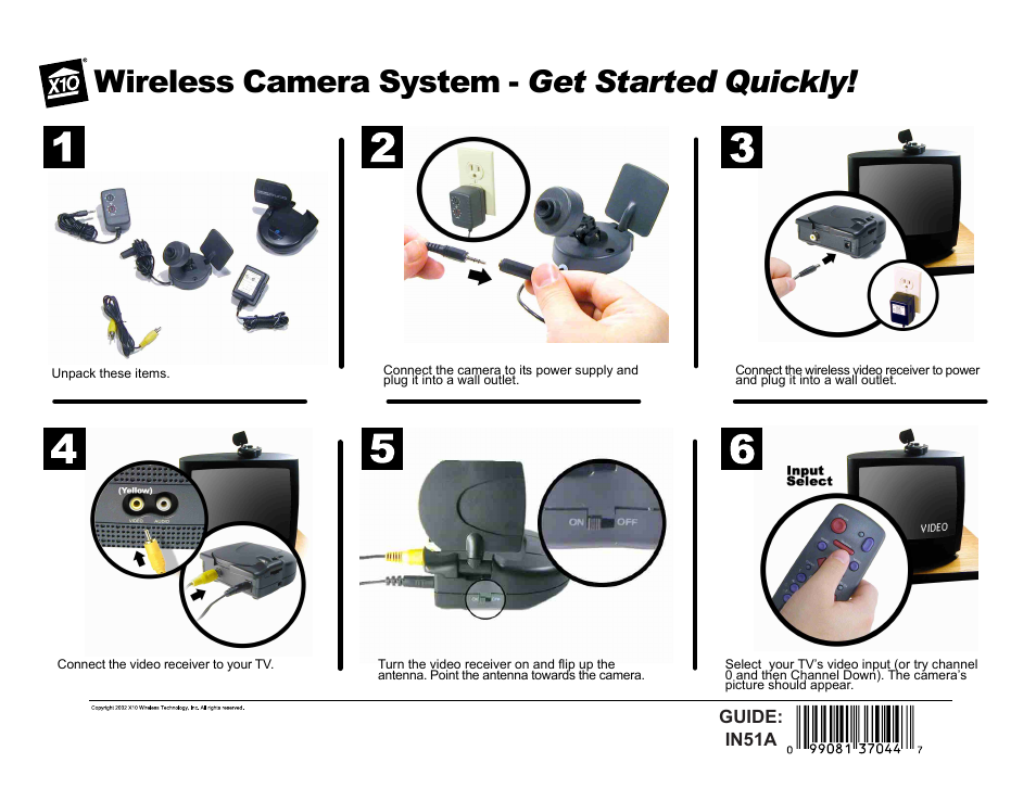 X10 Wireless Technology IN51A User Manual | 1 page
