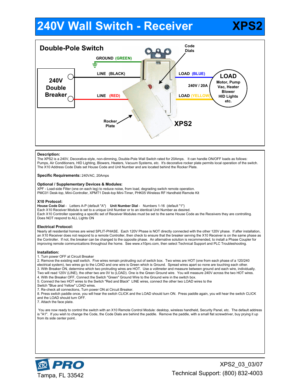 X10 Wireless Technology XPS2 User Manual | 1 page