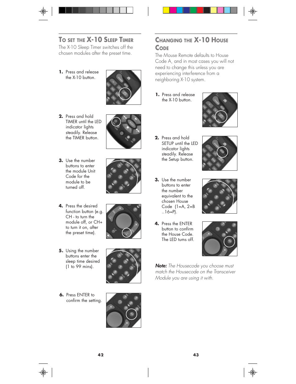 X-10 h, X-10 s | X10 Wireless Technology MK19A User Manual | Page 22 / 27