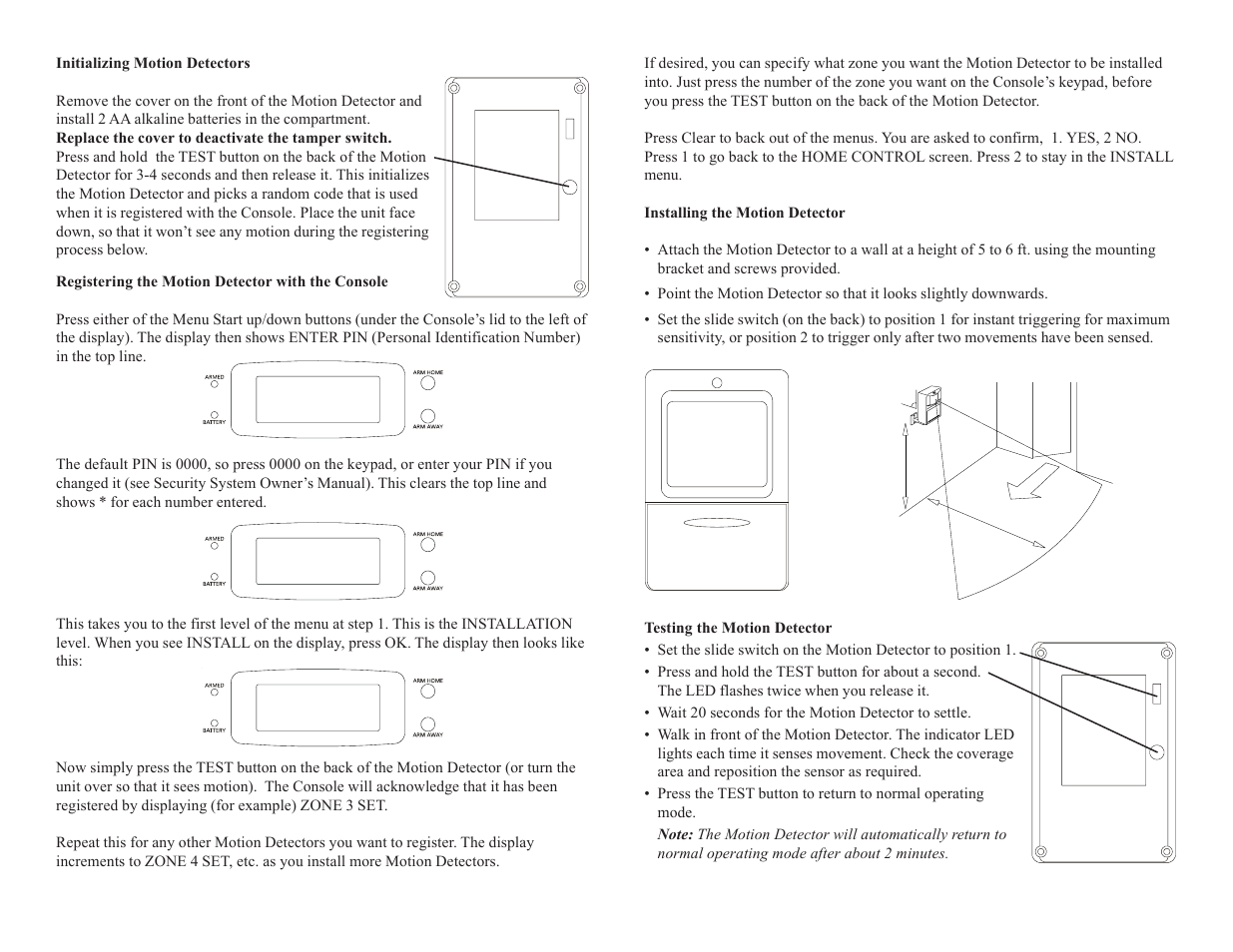 X10 Wireless Technology MS18A User Manual | 2 pages