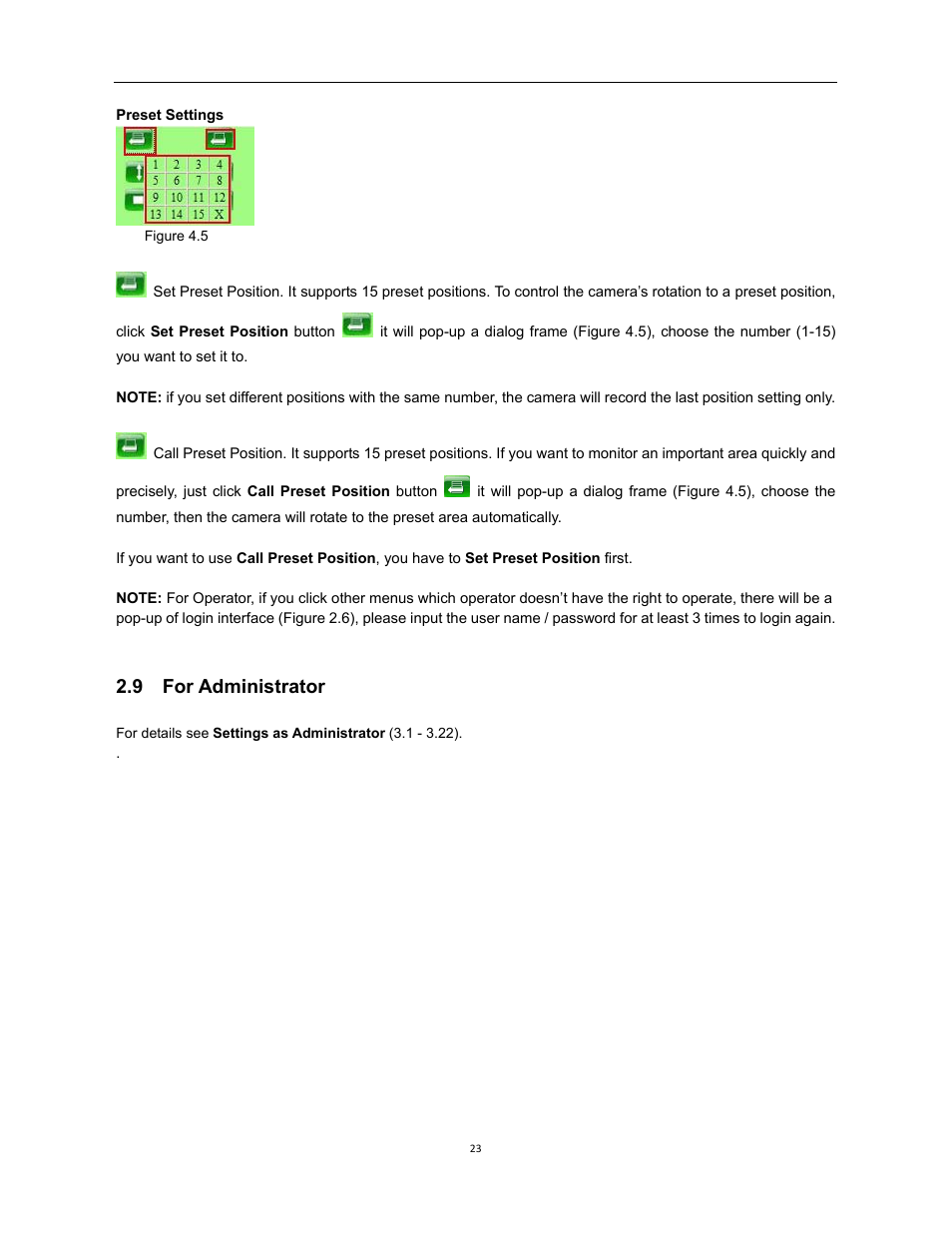 9 for administrator | X10 Wireless Technology XX34A User Manual | Page 23 / 58