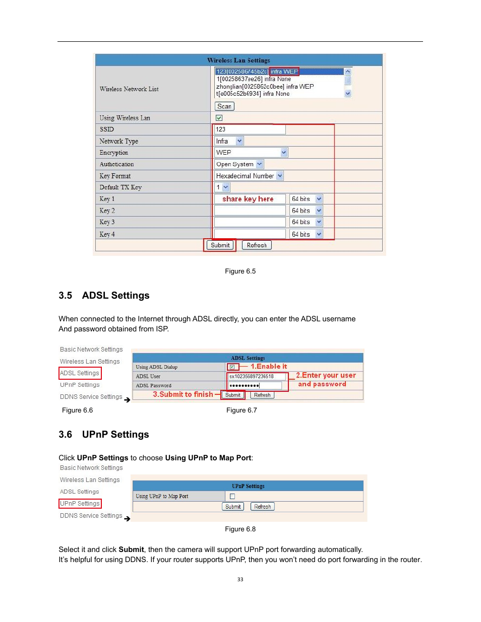 5 adsl settings, 6 upnp settings | X10 Wireless Technology XX34A User Manual | Page 33 / 58