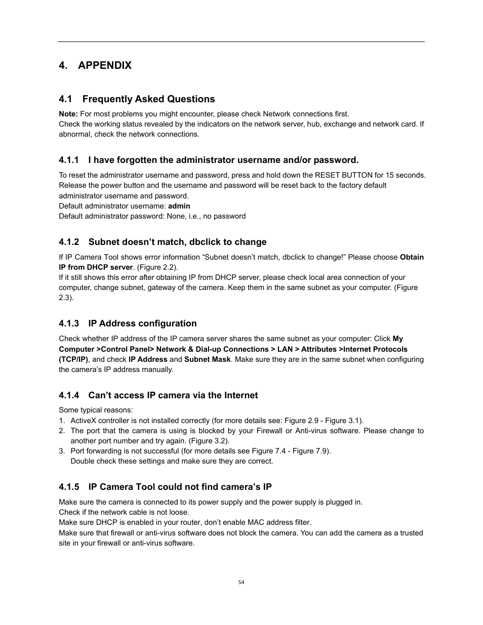 Appendix, 1 frequently asked questions | X10 Wireless Technology XX34A User Manual | Page 54 / 58