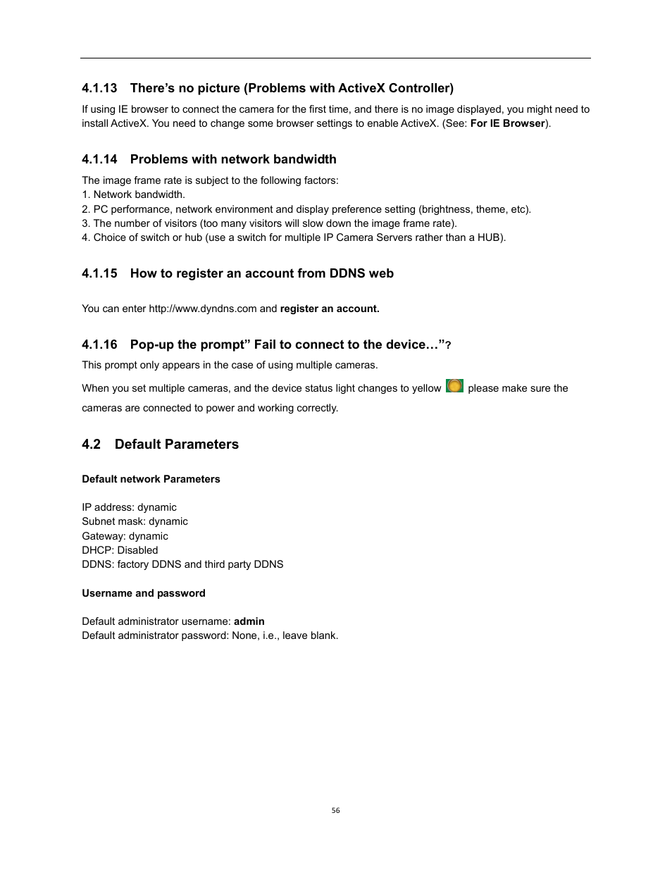 2 default parameters | X10 Wireless Technology XX34A User Manual | Page 56 / 58