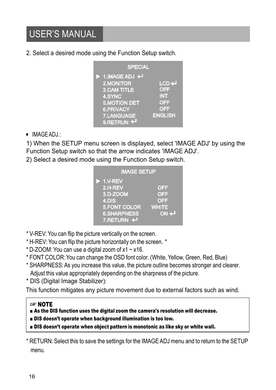User’s manual | Revo RETRT2812-1 User Manual | Page 16 / 22
