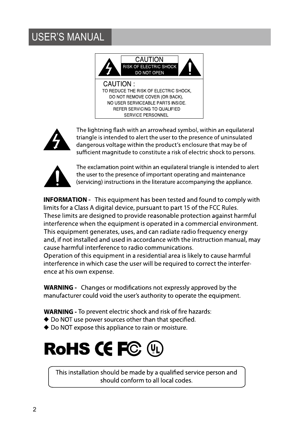 User’s manual | Revo RETRT2812-1 User Manual | Page 2 / 22