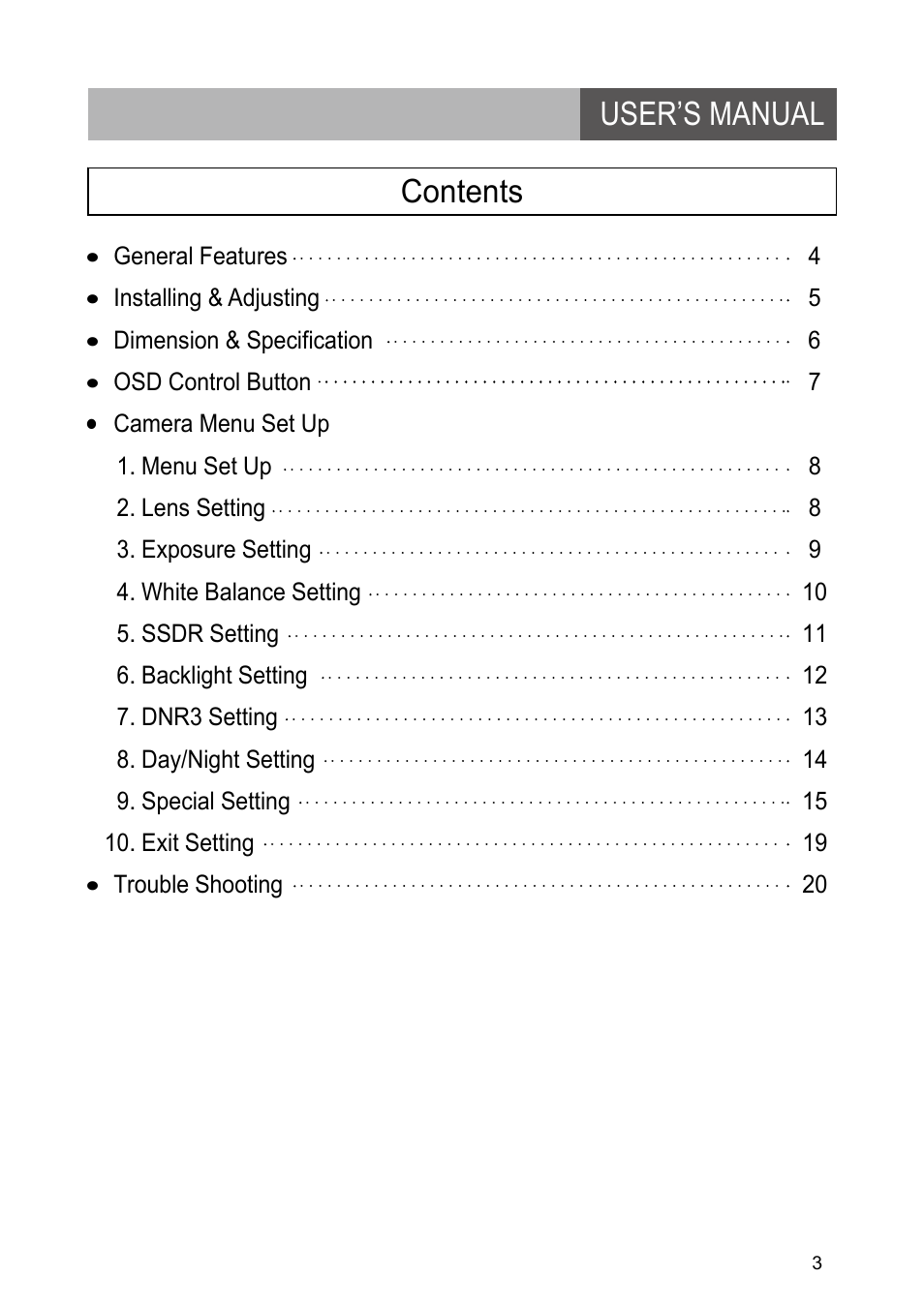 User’s manual contents | Revo RETRT2812-1 User Manual | Page 3 / 22