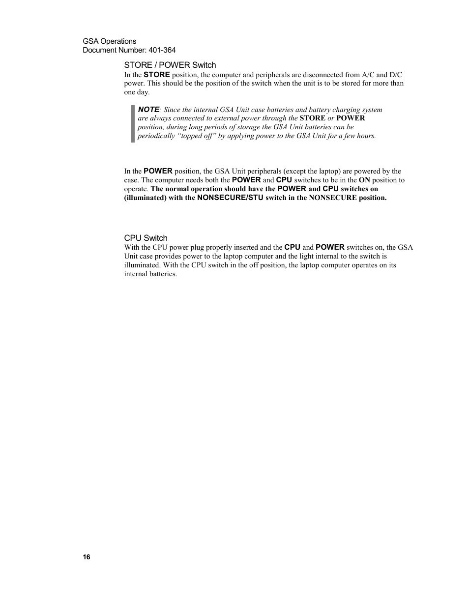Store / power switch, Cpu switch | Xircom Action Systems 1500 User Manual | Page 16 / 60
