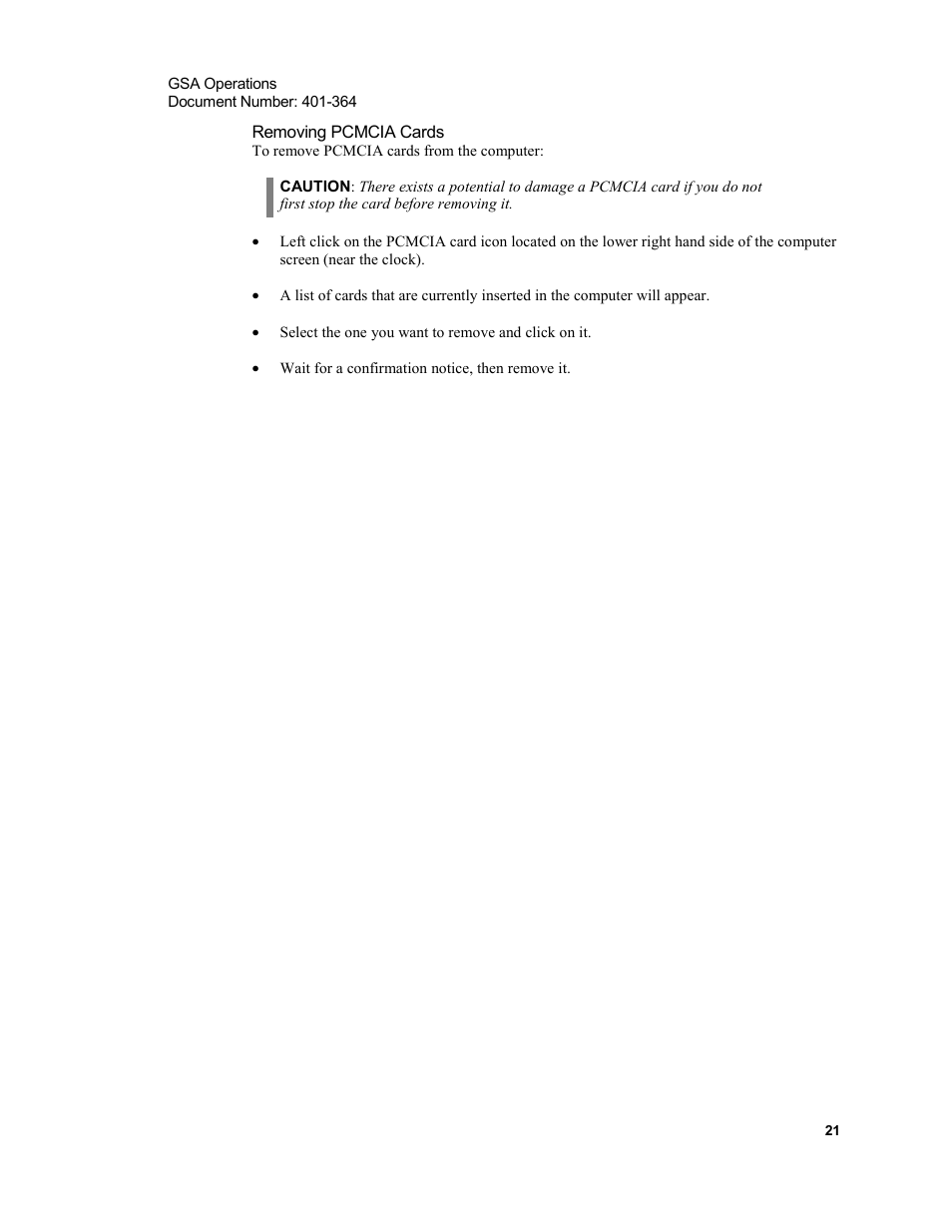 Removing pcmcia cards | Xircom Action Systems 1500 User Manual | Page 21 / 60