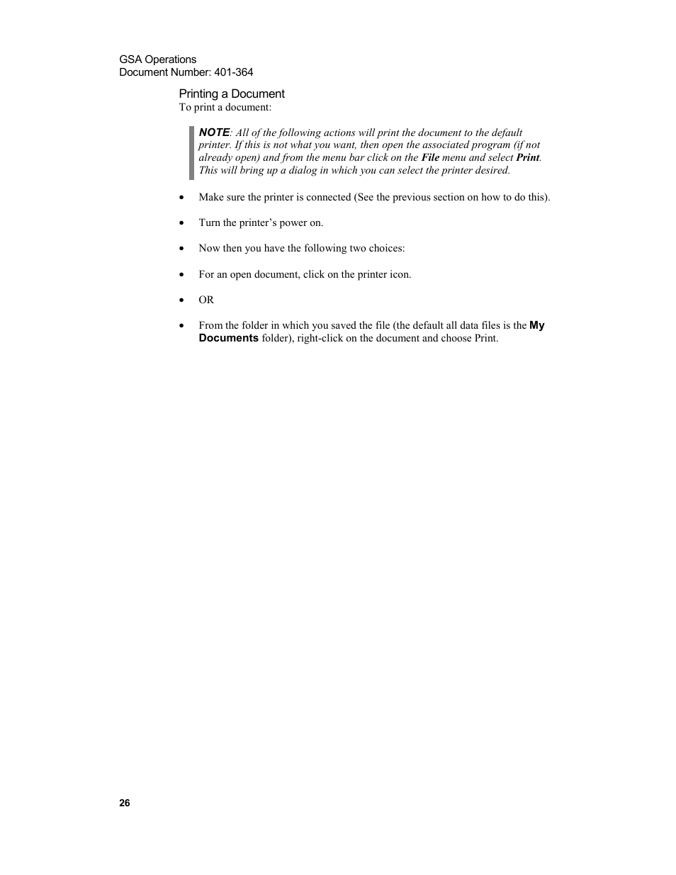 Printing a document | Xircom Action Systems 1500 User Manual | Page 26 / 60