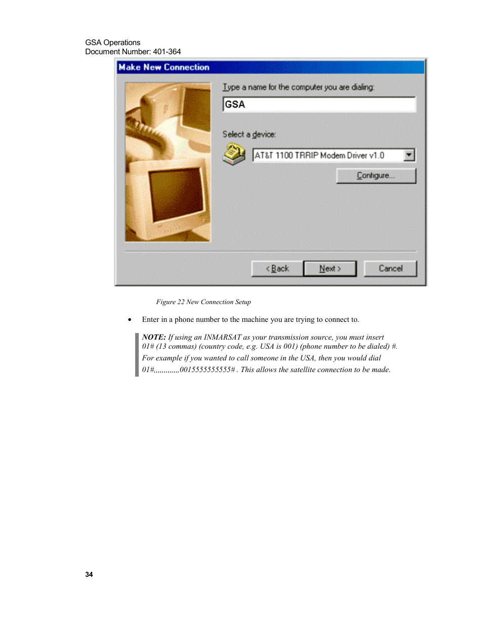Figure 22 new connection setup, Figure 22 | Xircom Action Systems 1500 User Manual | Page 34 / 60