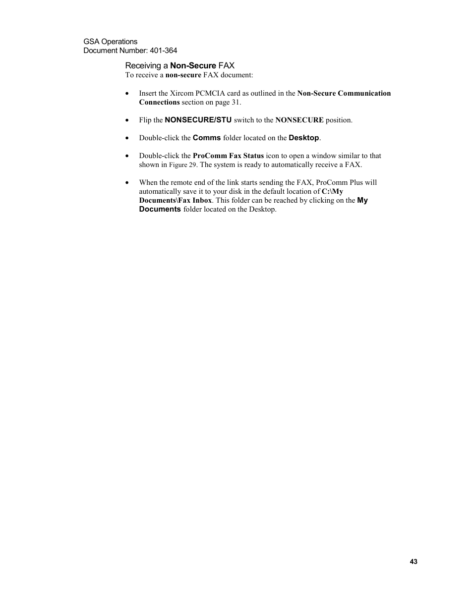 Receiving a non-secure fax | Xircom Action Systems 1500 User Manual | Page 43 / 60