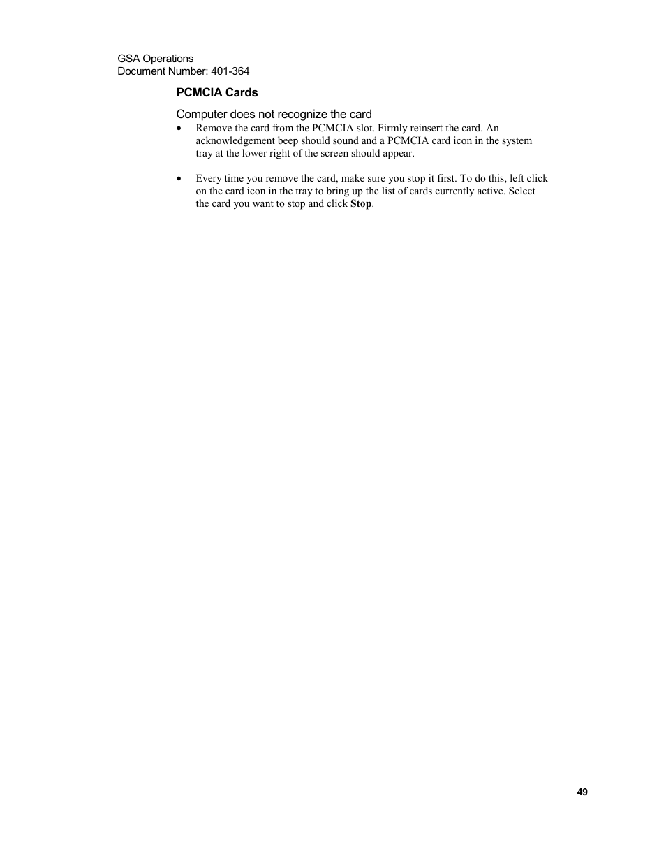 Pcmcia cards | Xircom Action Systems 1500 User Manual | Page 49 / 60