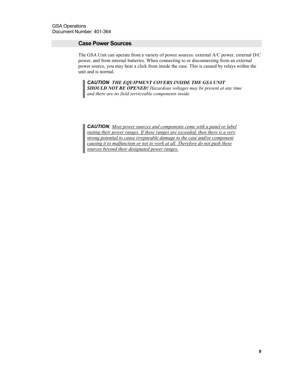 Case power sources | Xircom Action Systems 1500 User Manual | Page 9 / 60