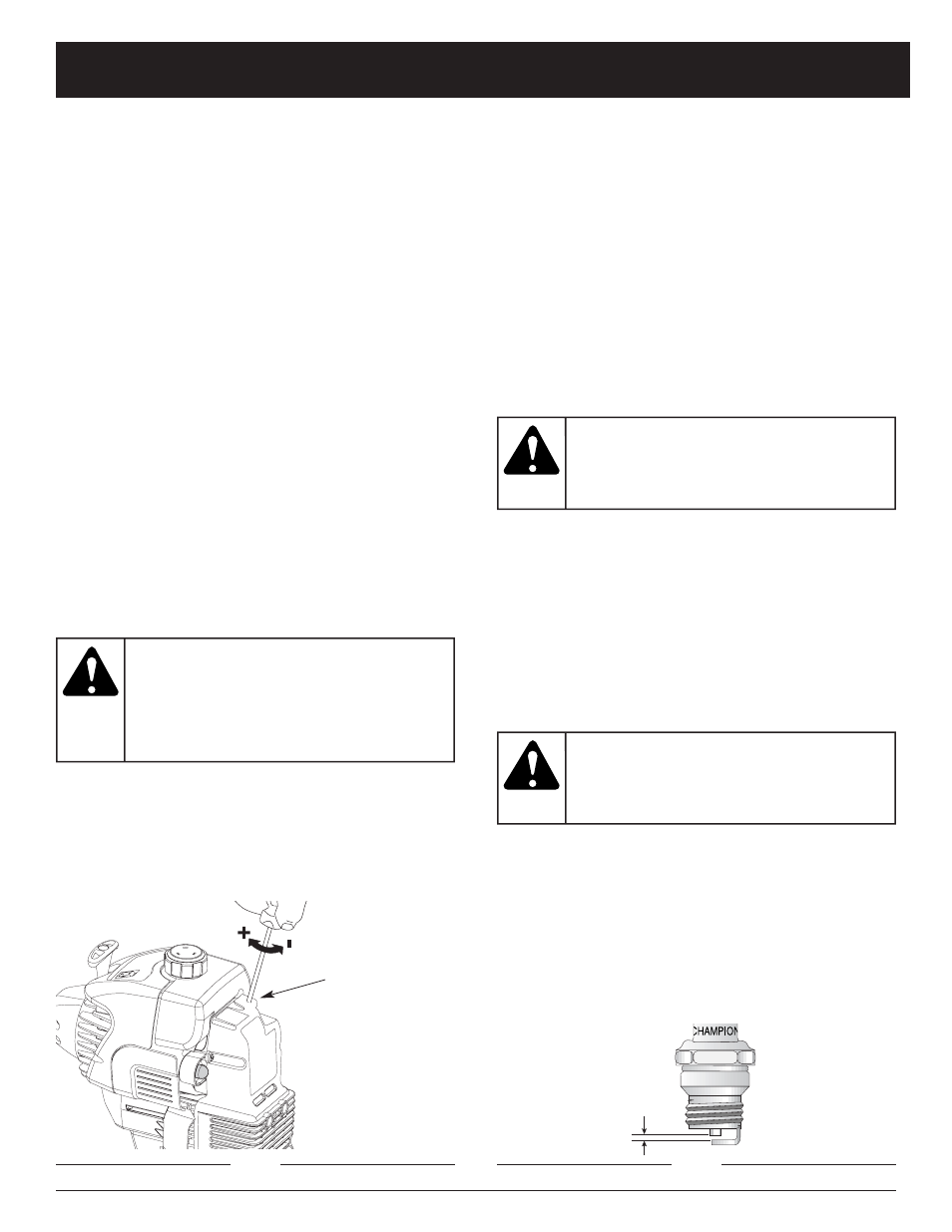 Advertencia, Precaucion, Instrucciones de mantenimiento y reparación | Yard-Man YM400 User Manual | Page 55 / 64