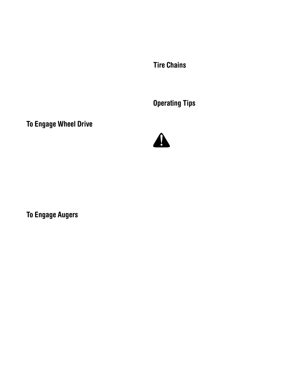 Tire chains, Operating tips | Yard-Man 31AH553G401 User Manual | Page 11 / 28