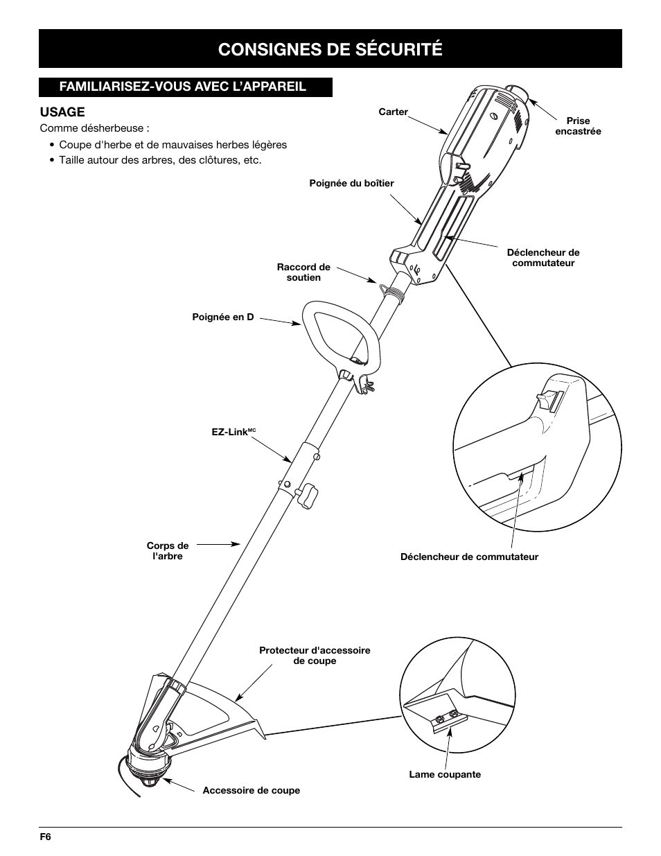 Consignes de sécurité | Yard-Man YM137 User Manual | Page 24 / 56