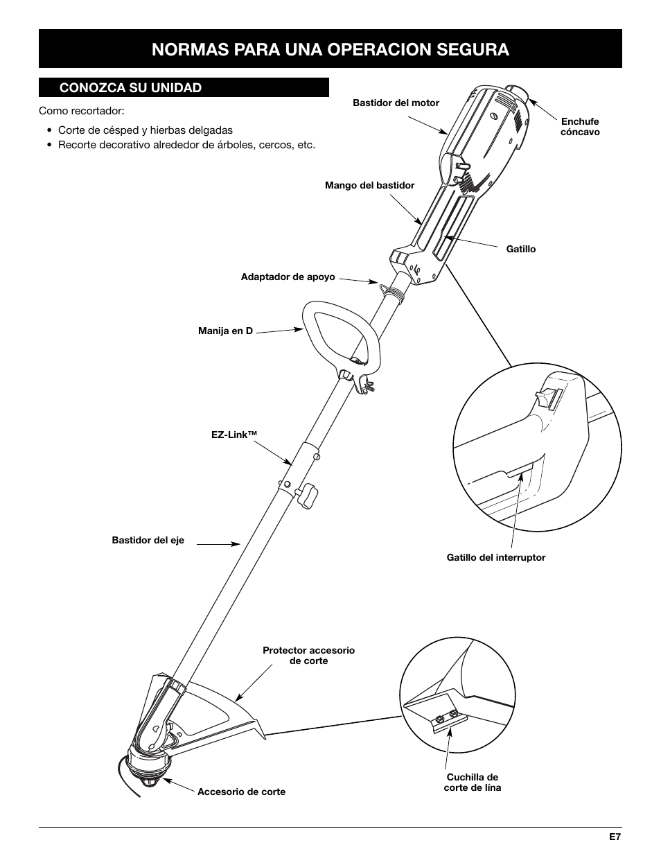 Normas para una operacion segura | Yard-Man YM137 User Manual | Page 43 / 56