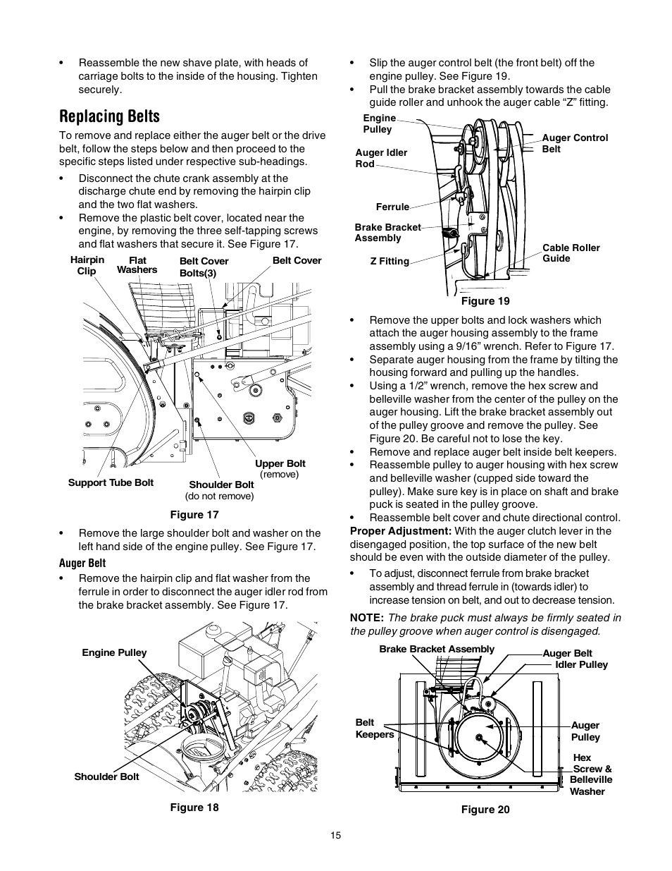 Replacing belts | Yard-Man 31AE993J401 User Manual | Page 15 / 28