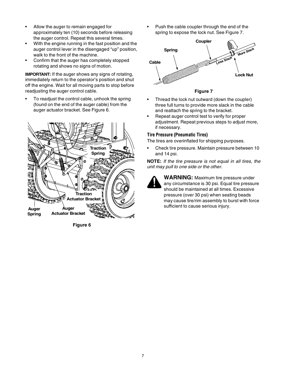 Warning | Yard-Man 31AE993J401 User Manual | Page 7 / 28