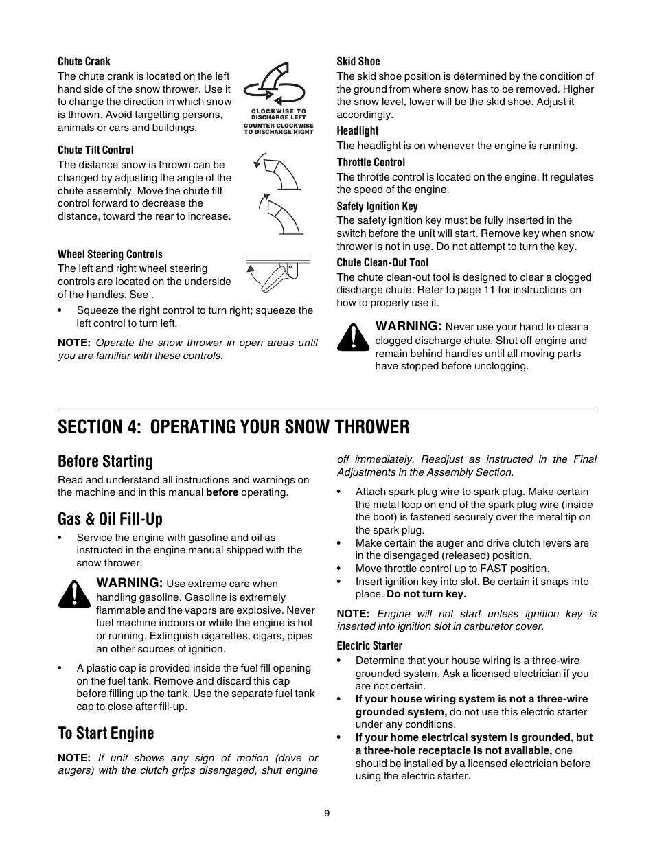 Before starting, Gas & oil fill-up | Yard-Man 31AE993J401 User Manual | Page 9 / 28