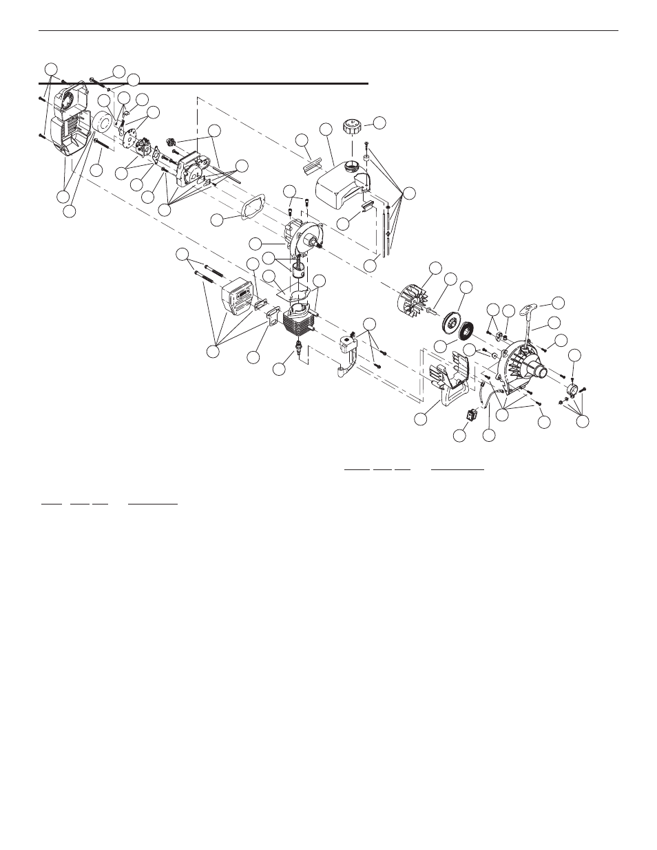 Parts list, Engine parts - model y28 2-cycle gas trimmer | Yard-Man Y28 User Manual | Page 62 / 64