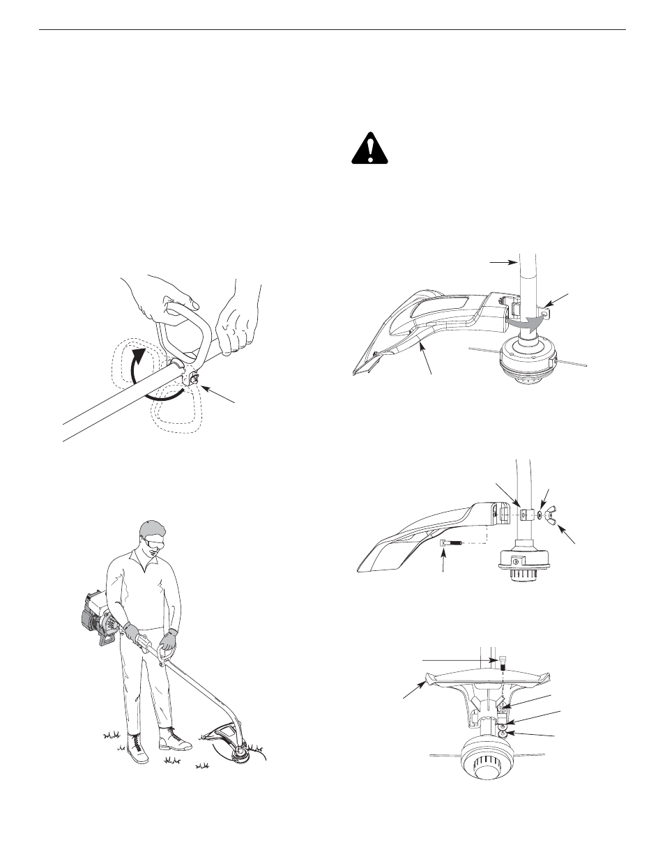 Installing and adjusting the d-handle, Installing the cutting attachment shield | Yard-Man Y28 User Manual | Page 7 / 64