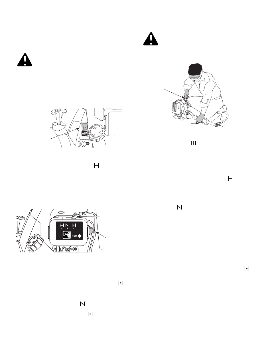 Sección 5: instrucciones de arranque y apagado, Instrucciones de arranque, Instrucciones de apagado | Yard-Man YM26CO User Manual | Page 58 / 76