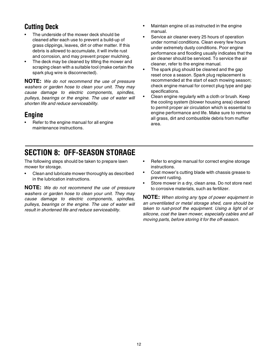 Cutting deck, Engine | Yard-Man 106 User Manual | Page 12 / 16