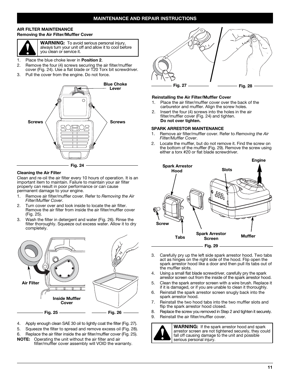 Yard-Man YM20CS User Manual | Page 11 / 52