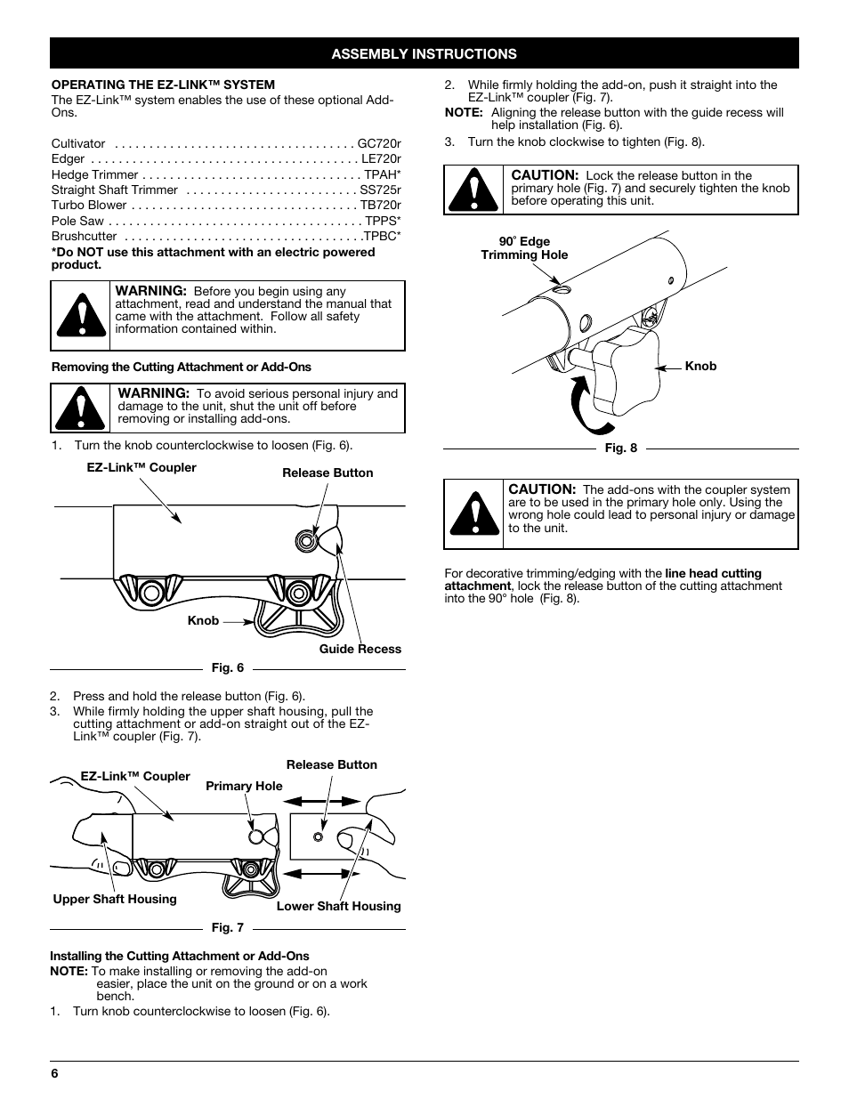 Yard-Man YM20CS User Manual | Page 6 / 52