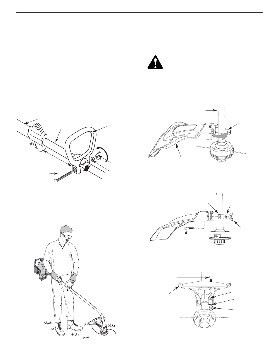 Installing and adjusting the d-handle, Installing the cutting attachment shield | Yard-Man YM300 User Manual | Page 7 / 64
