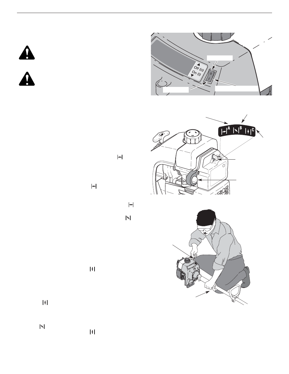 Starting instructions, Stopping instructions | Yard-Man YM300 User Manual | Page 9 / 64
