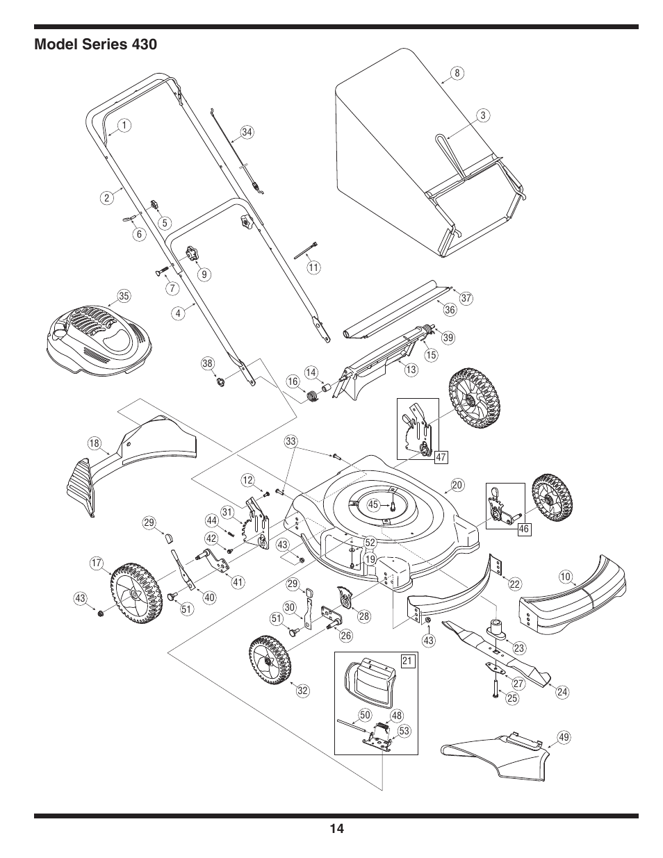 Model series 430 | Yard-Man 430 User Manual | Page 14 / 16