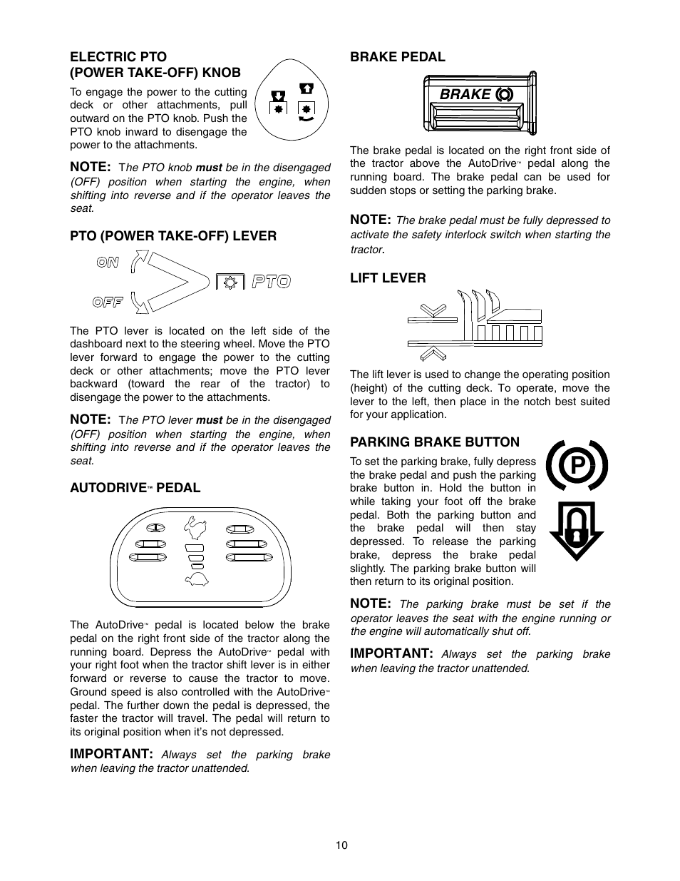 Brake | Yard-Man 604 User Manual | Page 10 / 44