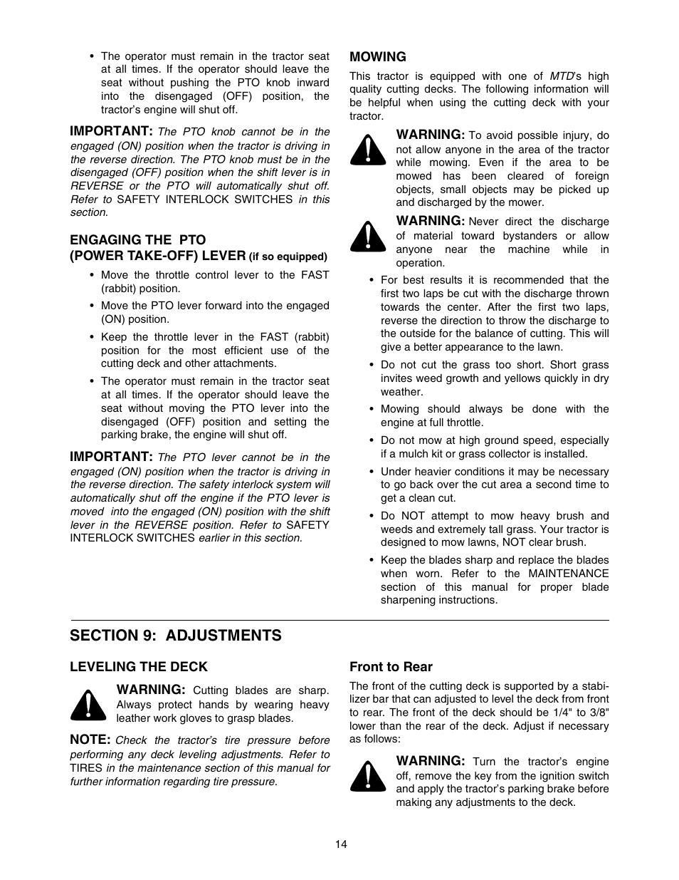 Yard-Man 604 User Manual | Page 14 / 44