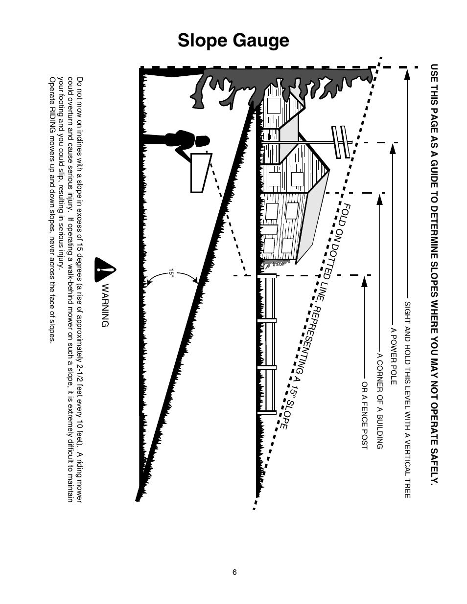 Slope gauge | Yard-Man 604 User Manual | Page 6 / 44