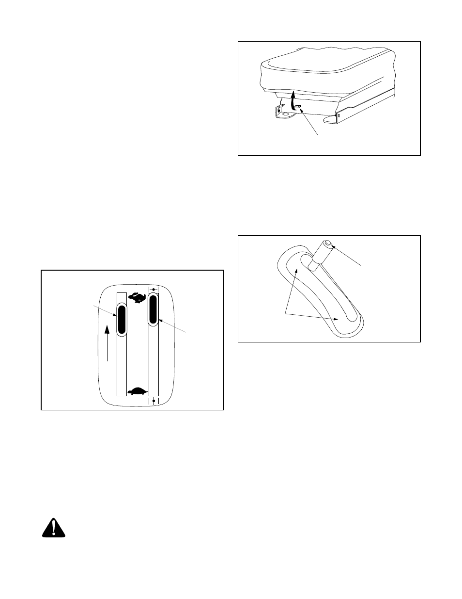 Throttle lever and choke lever, Seat adjustment lever, Lift handle | Indicator panel | Yard-Man 53AA1A3G401 User Manual | Page 8 / 48