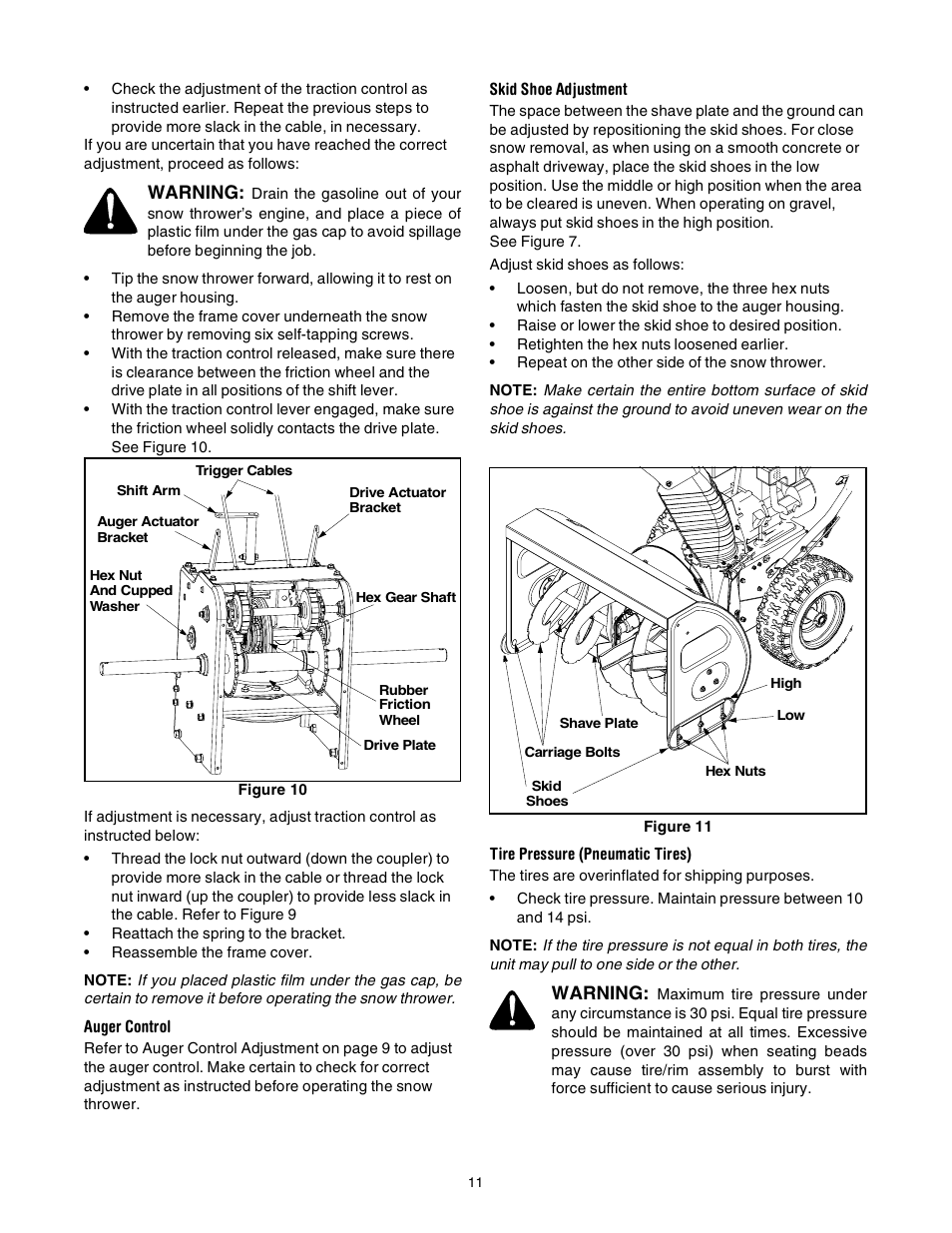 Warning | Yard-Man 31AE993I401 User Manual | Page 11 / 28