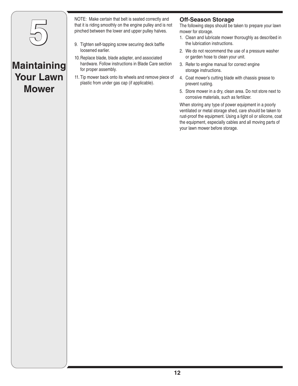 Maintaining your lawn mower | Yard-Man 829 User Manual | Page 12 / 20