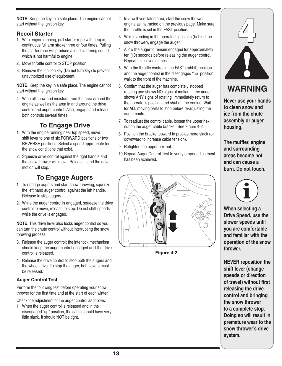 Warning | Yard-Man 769-03245 User Manual | Page 13 / 56