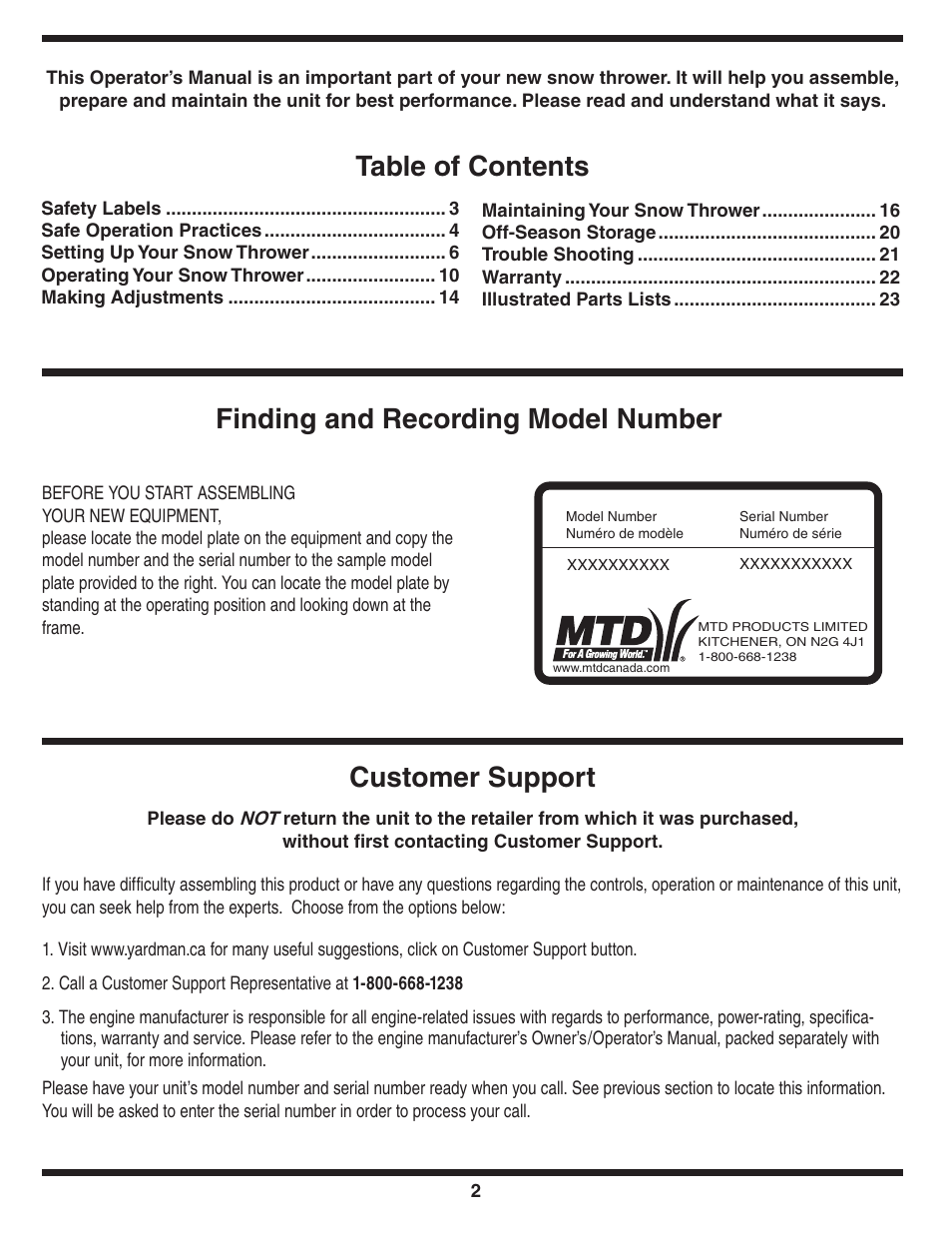 Yard-Man 769-03245 User Manual | Page 2 / 56