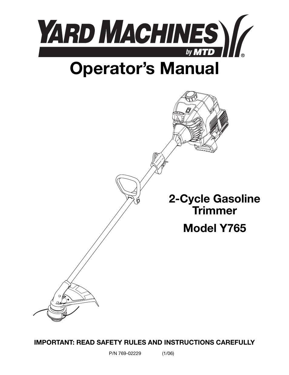 Yard-Man Y765 User Manual | 64 pages