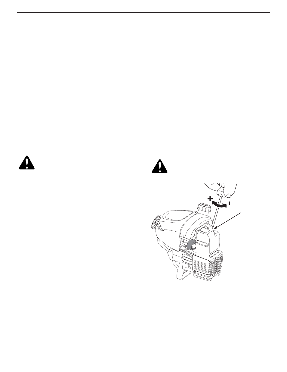 Carburetor adjustment | Yard-Man YM25 User Manual | Page 17 / 68